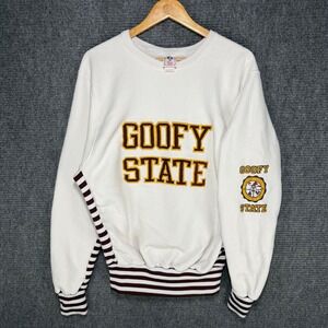Disney Wear Goofy State Sweatshirt Mens Large White Striped Trim Vintage